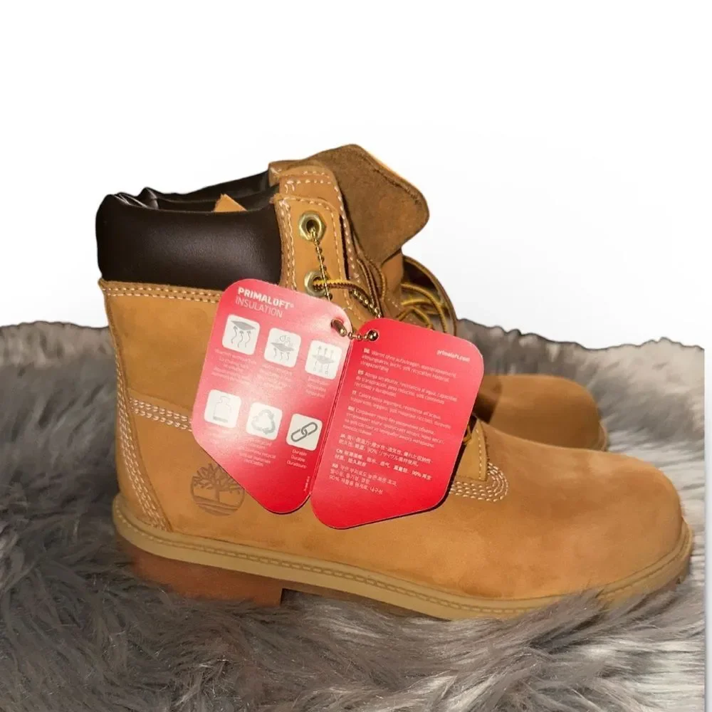 Timberland premium 6 in. Waterproof boot in wheat nubuck. Size 5.5